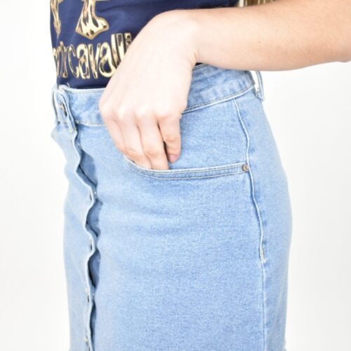 MINIGONNA di jeans chiara con bottoni Abbigliamento
